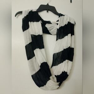 *Free With Purchase* Black and White Striped Infinity Scarf